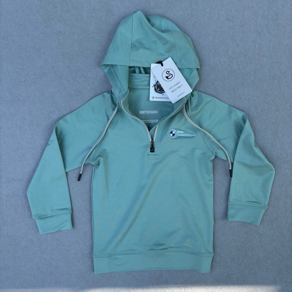 NWT‎ Swannies VanDyke hoodie Junior XS 6/7 Marine heather BMW Championship